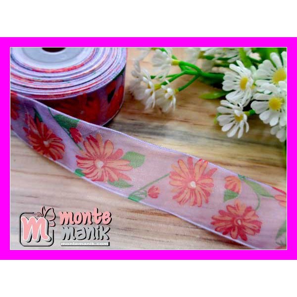 

Bahan Craft Pita Organdie Bunga Ungu 1 inch - PITA-090