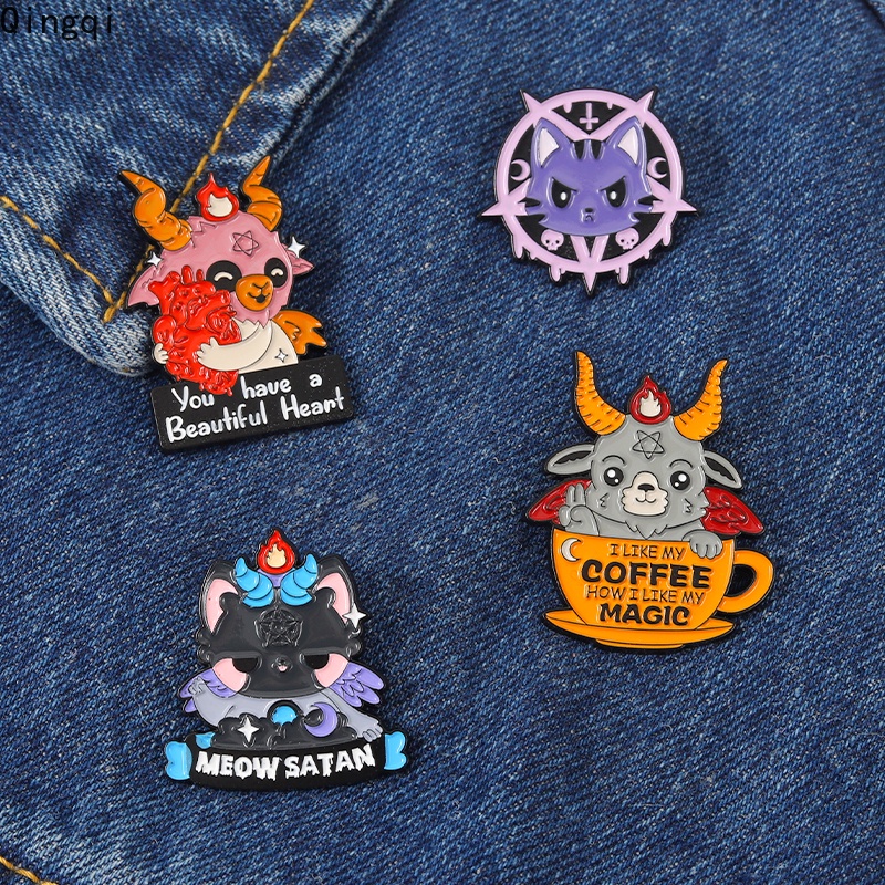 Bros Pin Enamel Bentuk Kucing Kambing Lucu Untuk Hadiah Anak