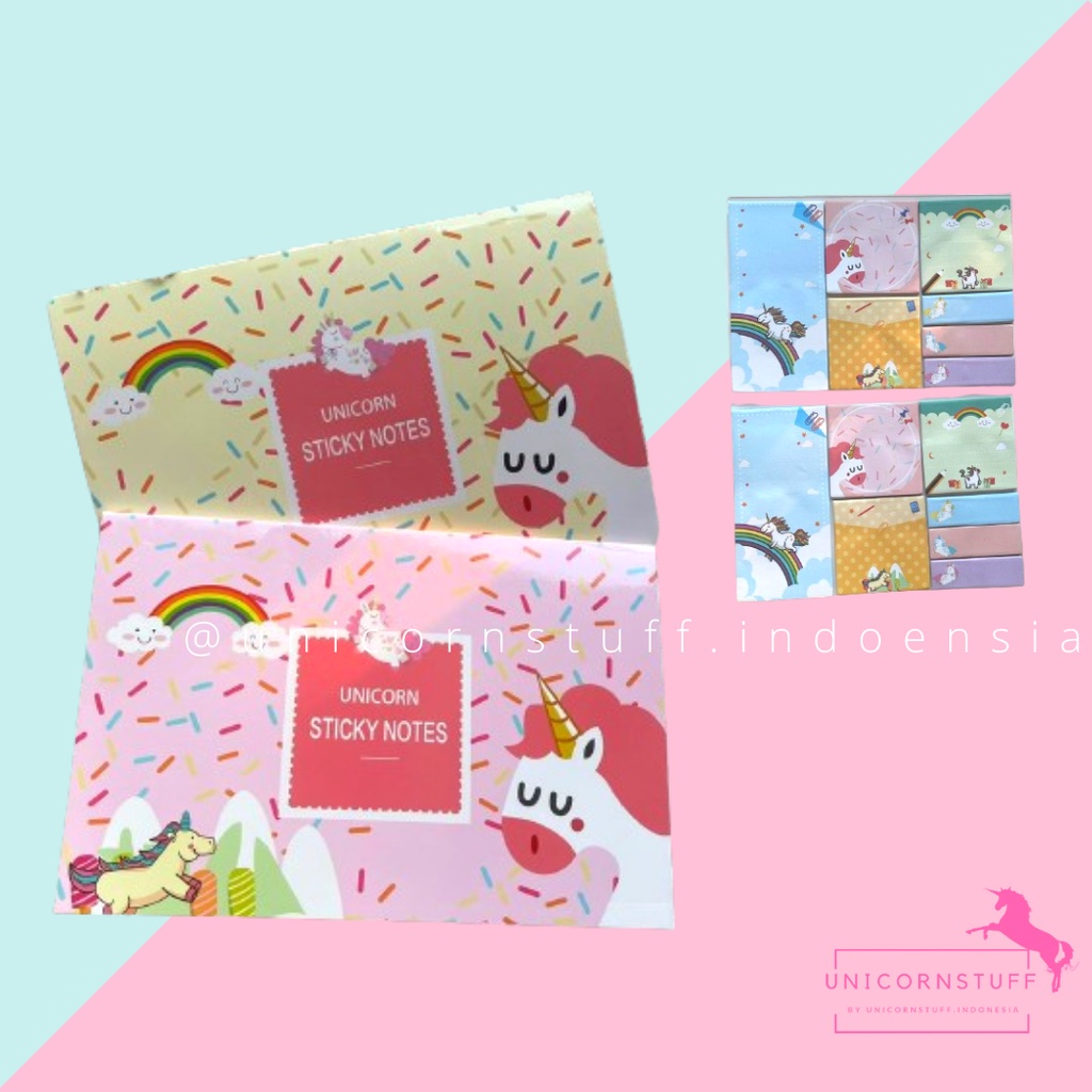 Sticky Notes Unicorn Buku Notepad Set Kado Anak Post It