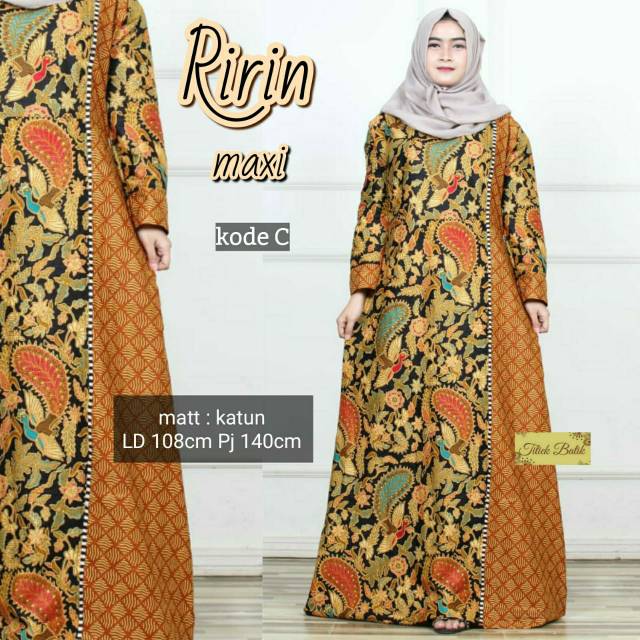 Batik Gamis Maxi Ririn Modern Fashion Wanita Batik Solo