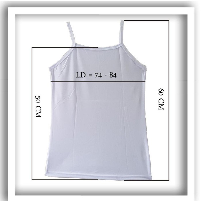 1 Pcs Tengtop Wanita Dewasa - Tank Top Lutty Tali Kecil dan Besar - Hitam dan Putih