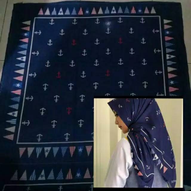 HIJAB VOAL MOTIF - 41 Navy