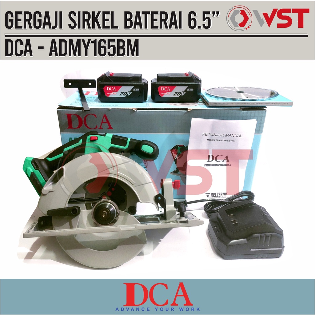 Mesin Gergaji Sirkel Baterai DCA ADMY165 / Cordless Brushless Circular Saw ADMY165BM ADMY 165 BM