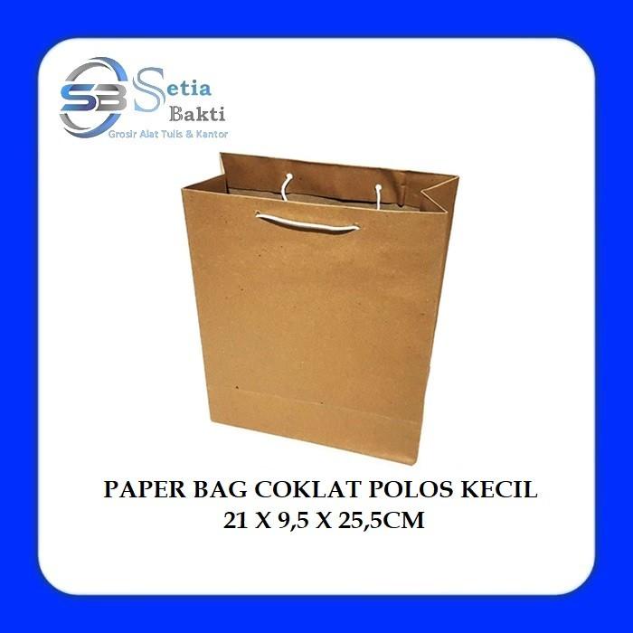 

Goodiebag Paper Bag / Tas Kertas Coklat Polos Kecil 25,5 X 21 X 9,5Cm ( 12 Pcs )