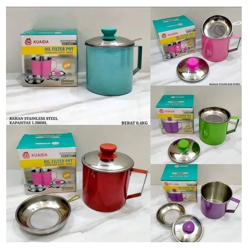 [MH] Gelas Saringan Minyak Oil Pot Stainless