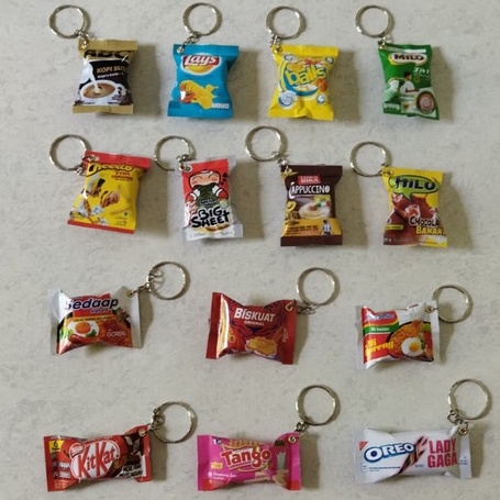 Ganci miniatur snack Gantungan kunci unik lucu Magnet Kulkas Souvenir Pernikahan Murah