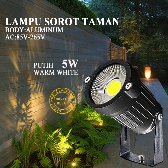 ASLI MURAH BODY ALUMINUM 5W COB LAMPU TAMAN GARDEN LIGHT LAMPU SOROT COB OUTDOOR FLOOD LIGT KAP SOROT