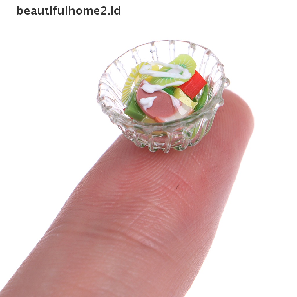 (beautifulhome2.id) Mainan Miniatur Sayuran Salad Skala 1: 12 Untuk Aksesoris Dapur Rumah Boneka