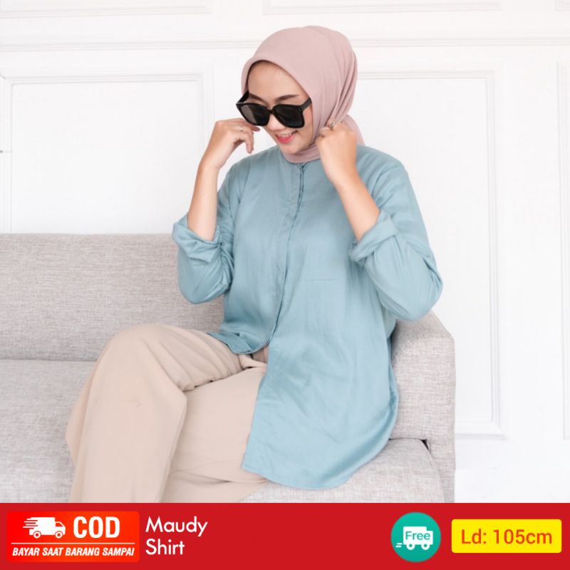 KEMEJA WANITA MAUDY SHIRT // KEMEJA RAYON POLOS // KEMEJA WANITA POLOS