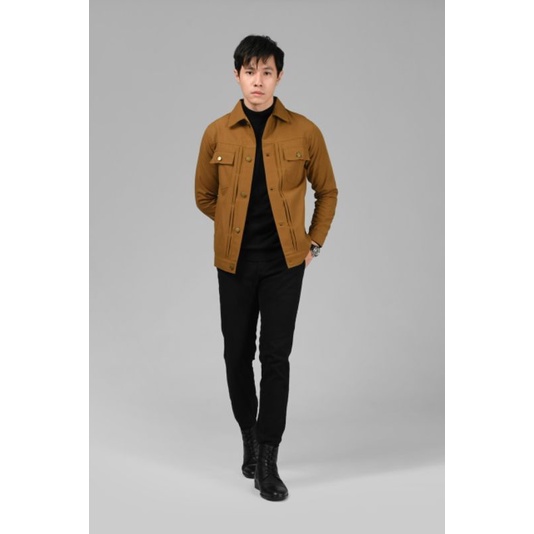 TRUCKER JACKET CARAMEL SIZE S BY HEYMALE.ID