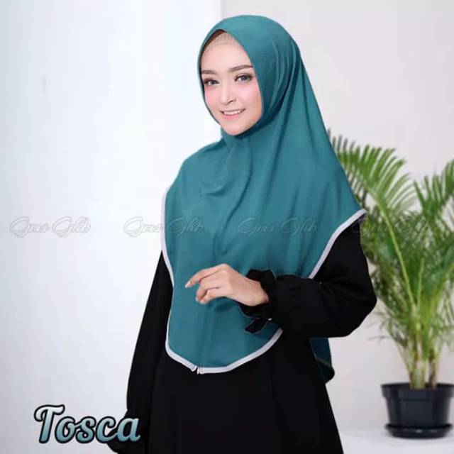 Hijab/jilbab Khimar Lis Zipper resleting