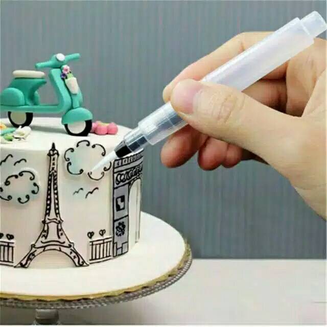 pen dekor kuas lukis kue water brush import food writer fondant alas adonan Rolling sprinkle edible