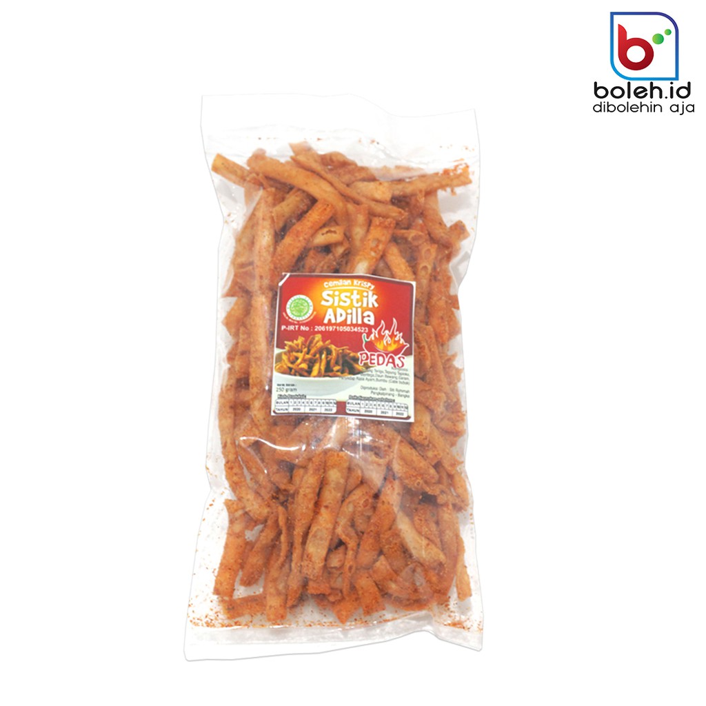 

Cemilan Krispy Stik Sistik Adilla Original Pedas 250gr