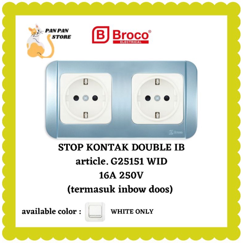 Stop Kontak Double Warna Putih Broco Galleo series