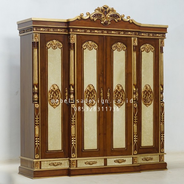 Lemari Pakaian 4pintu Kayu Jati Jepara
