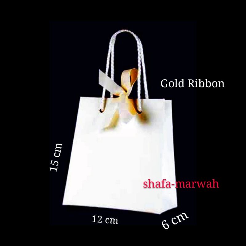 

PREMIUM RIBBON PAPERBAG SUPER WHITE GLOSSY 15 X 6 X 12 cm.