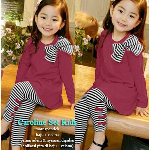 Caroline Set Kids - Logo Smile (LS) - Usia 5 Thn - 8 Thn - Matt Spandek