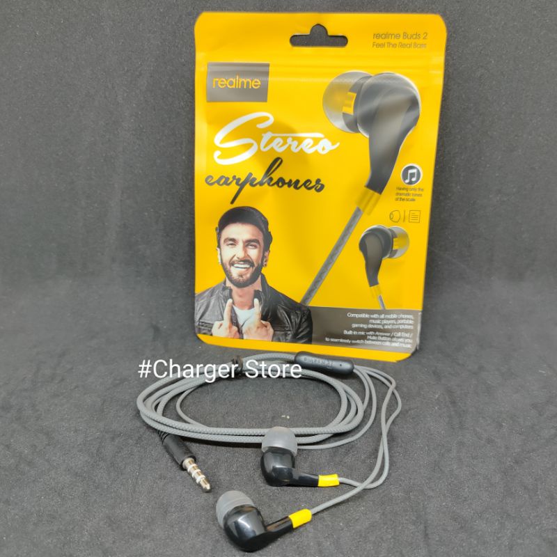 Headset Realme Buds 2 Stereo Earphone Real Bass Realme 3 Pro C1 C2 C3