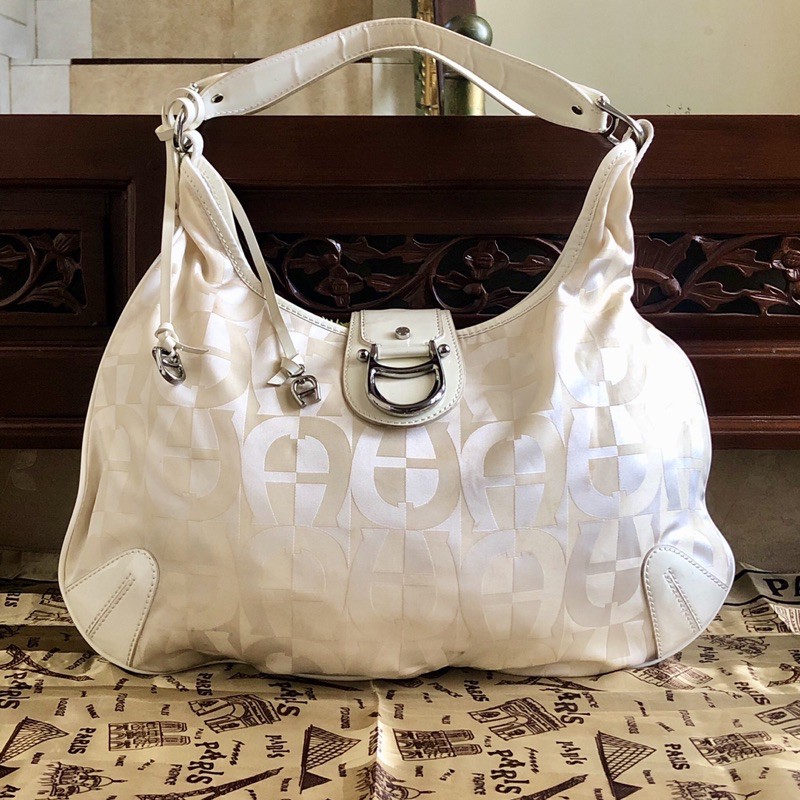 tas aigner original second preloved canvas branded bekas