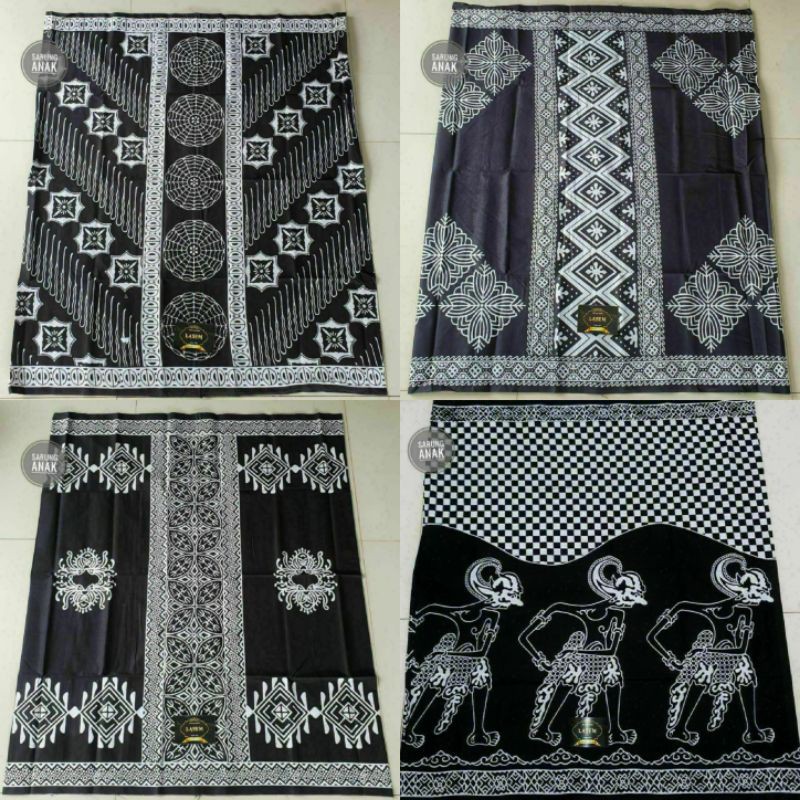 SARUNG ANAK HITAM WAYANG BATIK PEKALONGAN