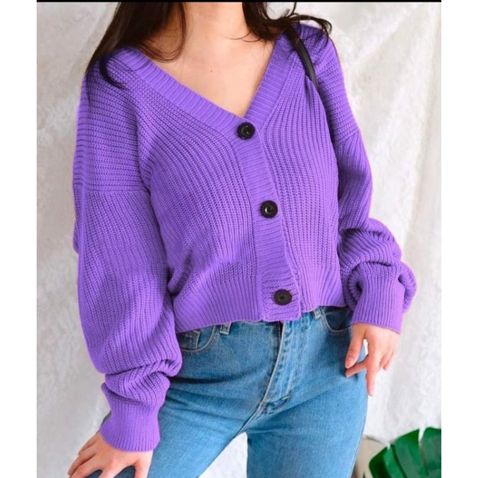 Outer Rajut GRB Premium (7GET) Cardigan Crop/Basic Cardy Allsize-3