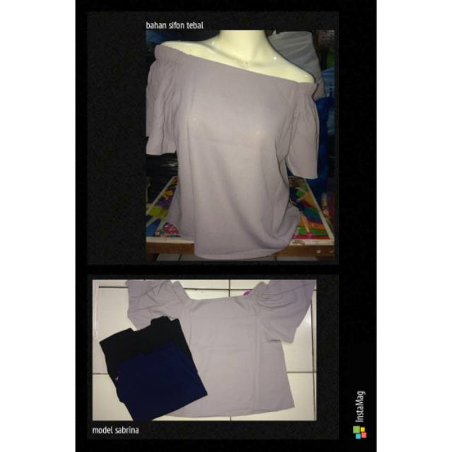 Blouse sabrina bahan sifon/blouse sifon/blouse sabrina
