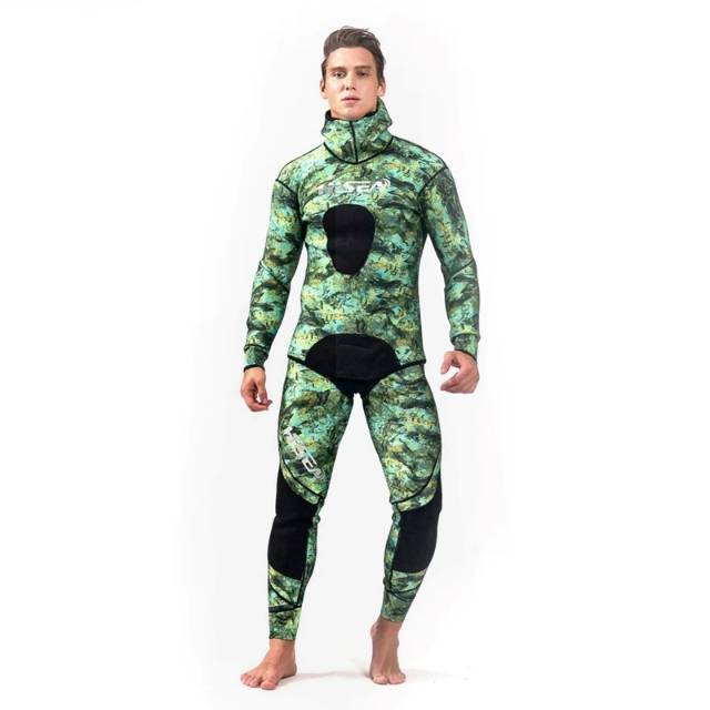 HISEA WETSUIT CAMOFLASE GREEN / BLUE 1.5MM