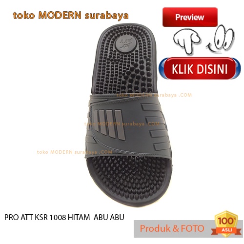 Sandal pria casual sandal slide karet murah PRO ATT KSR 1008 HITAM ABU ABU