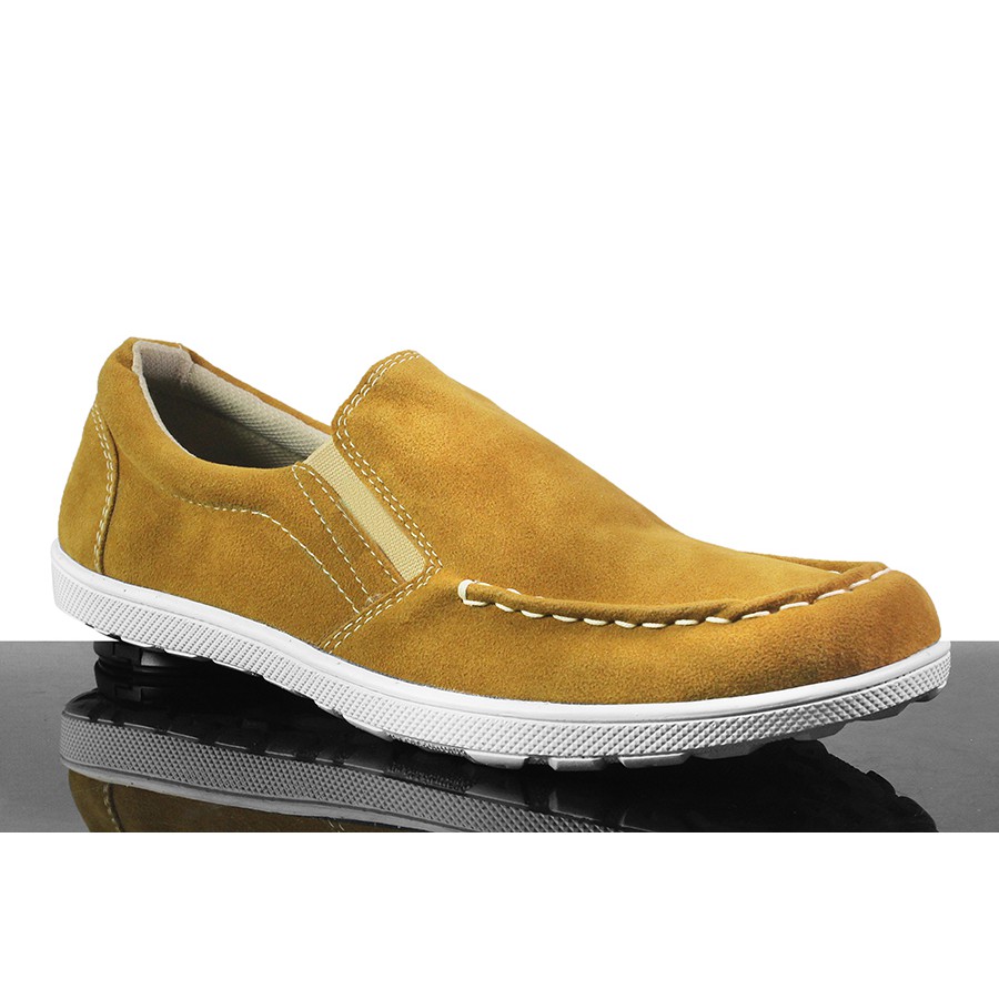 MS SHOP - BAYAR DITEMPAT - Sepatu Selop Kickers Askos TAN Formal Pria Kasual Kondangan Slip On Keren