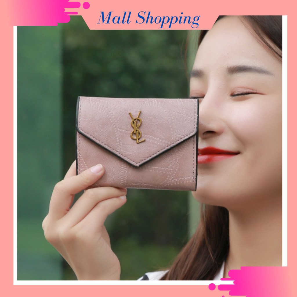 (COD) Dompet Lipat Wanita Dompet Kulit MALLSHOPPING