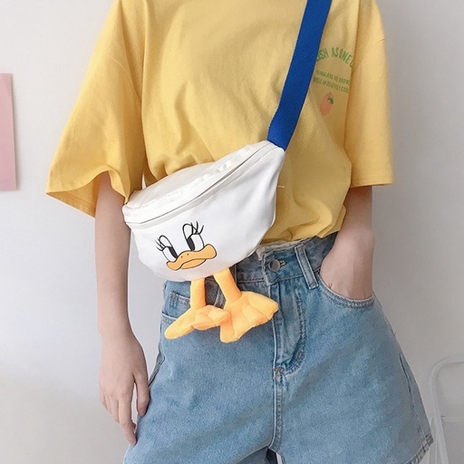 WAIST BAG SLING BACK DONALD DUCK / TAS KOREA SELEMPANG / TAS SLEMPANG KOREA 3D LUCU / donald bebek tas anak