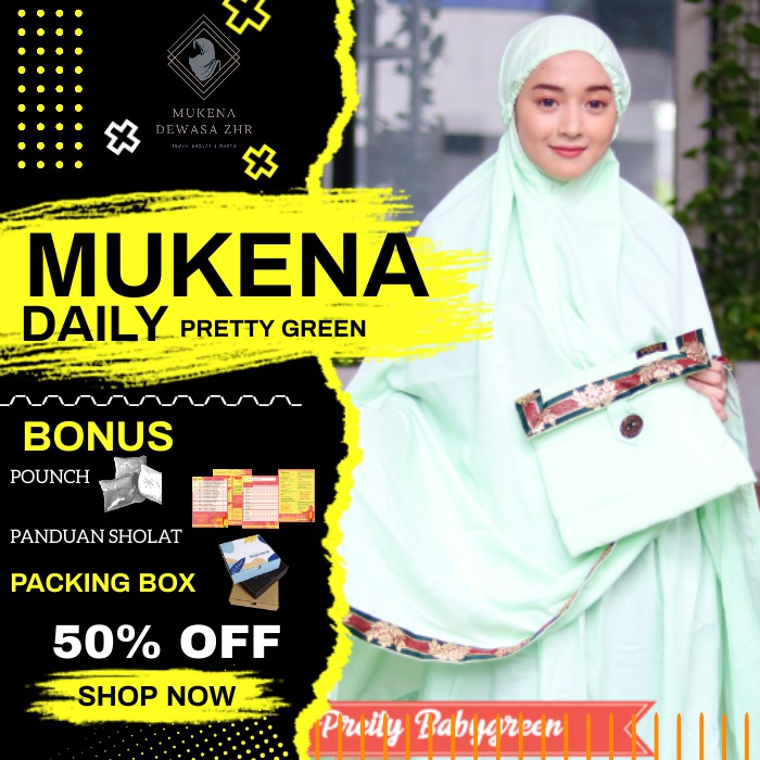 Mukena dewasa Mukenah Dewasa murah meriah bahan adem jumbo bagus bali Parisku Daily Pretty Green