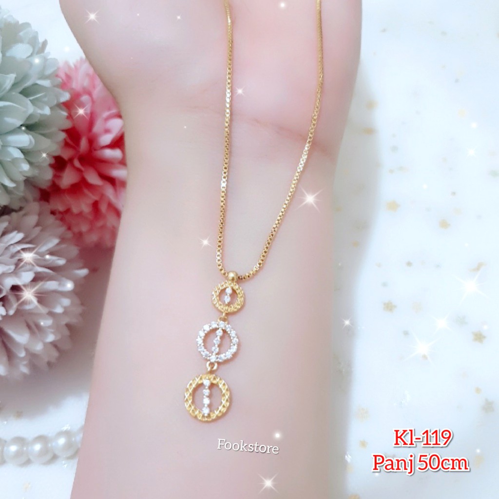 COD KALUNG WANITA MODEL KOREA LIONTIN KOMBINASI 3 WARNA/XUPING/ANTI ALERGI