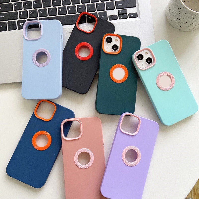 Case Pelindung Penuh Bahan Silikon TPU PC Warna-Warni Untuk iPhone 13 12 11 Pro X XR XS Max 7 8 Plus