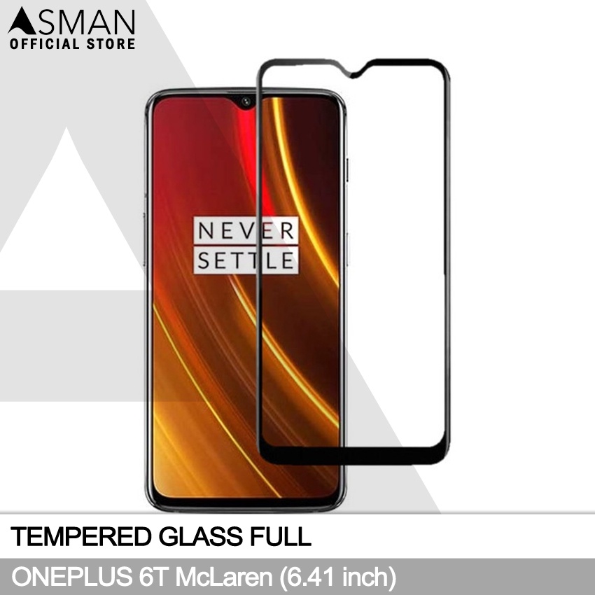 Tempered Glass Full OnePlus 6T McLaren (6.41&quot;) | Anti Gores Kaca - Hitam