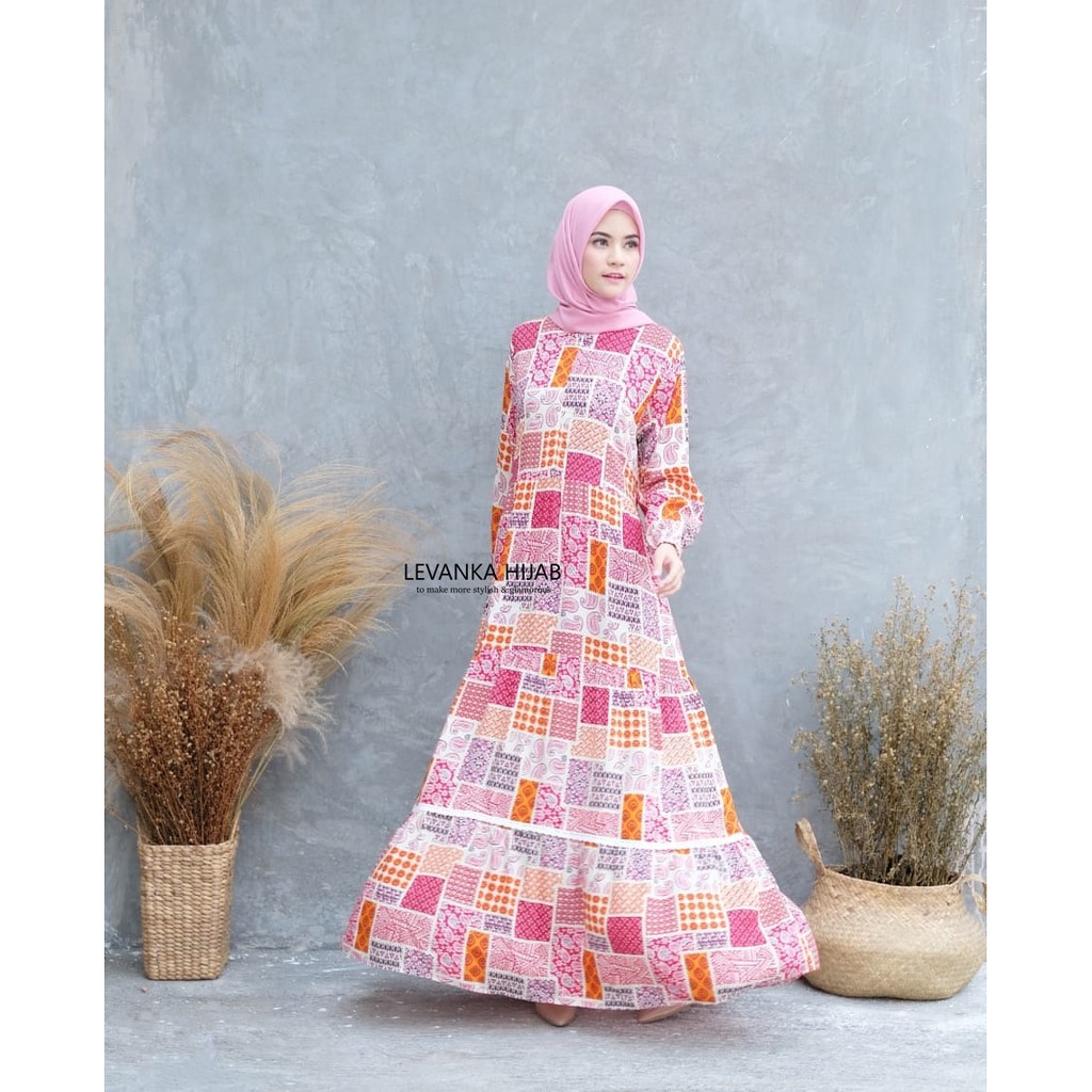 Gamis Katun Rayon Premium, Katun Rayon Motif Allsize