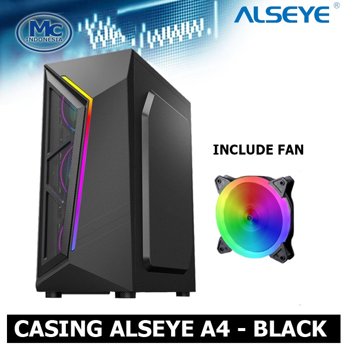 Alseye PC Casing Gaming Case  HITAM