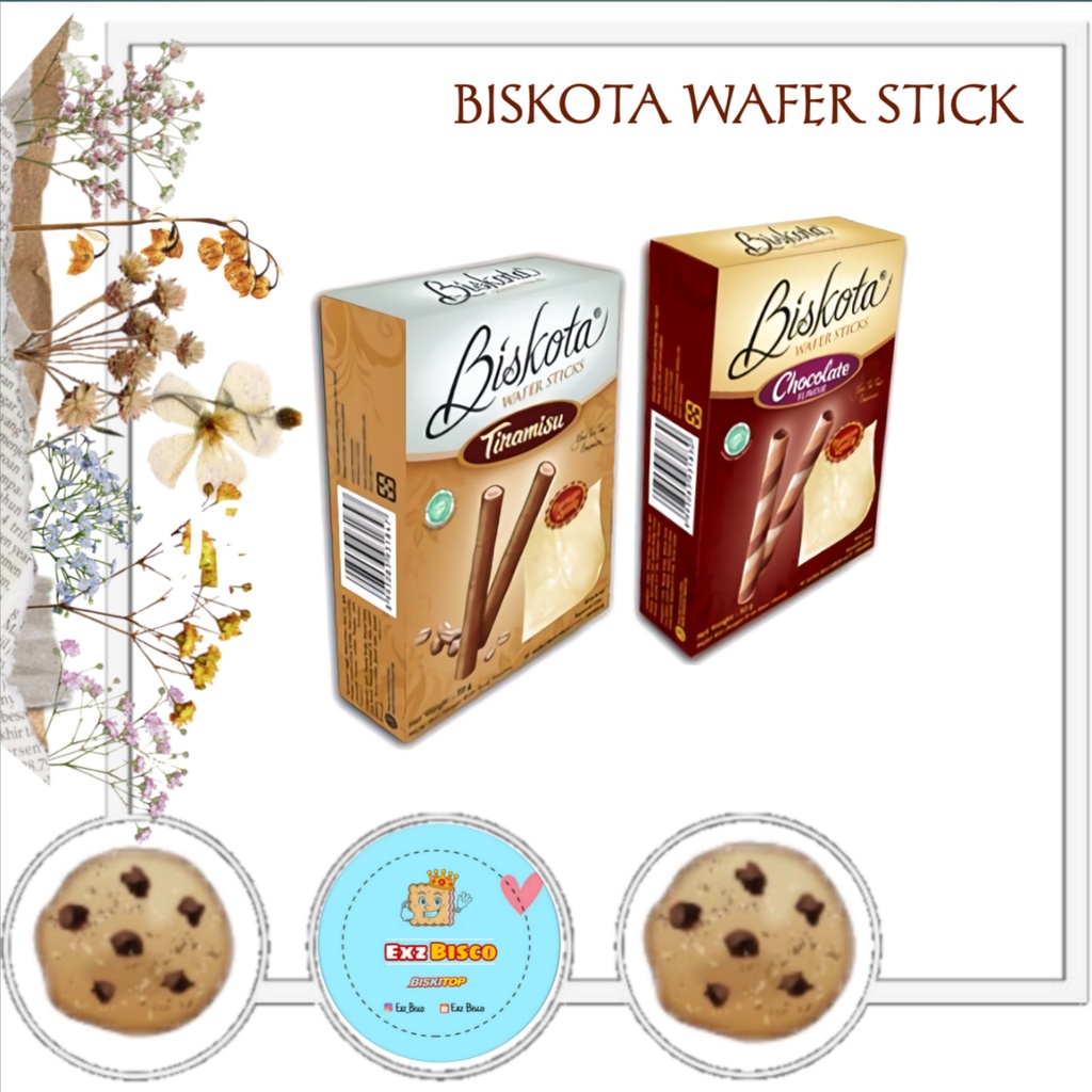 

EXZBISCO - BISKOTA WAFFER STICK 50g Biskuit Kue Kering Anak Dewasa Enak Renyah Biscuit Tiramisu