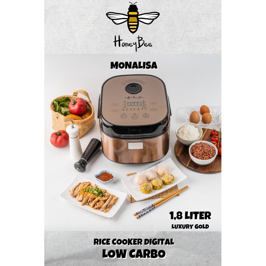 RICE COOKER  LOW CARBO HONEYBEE 1.8LT MONALISA GOLD