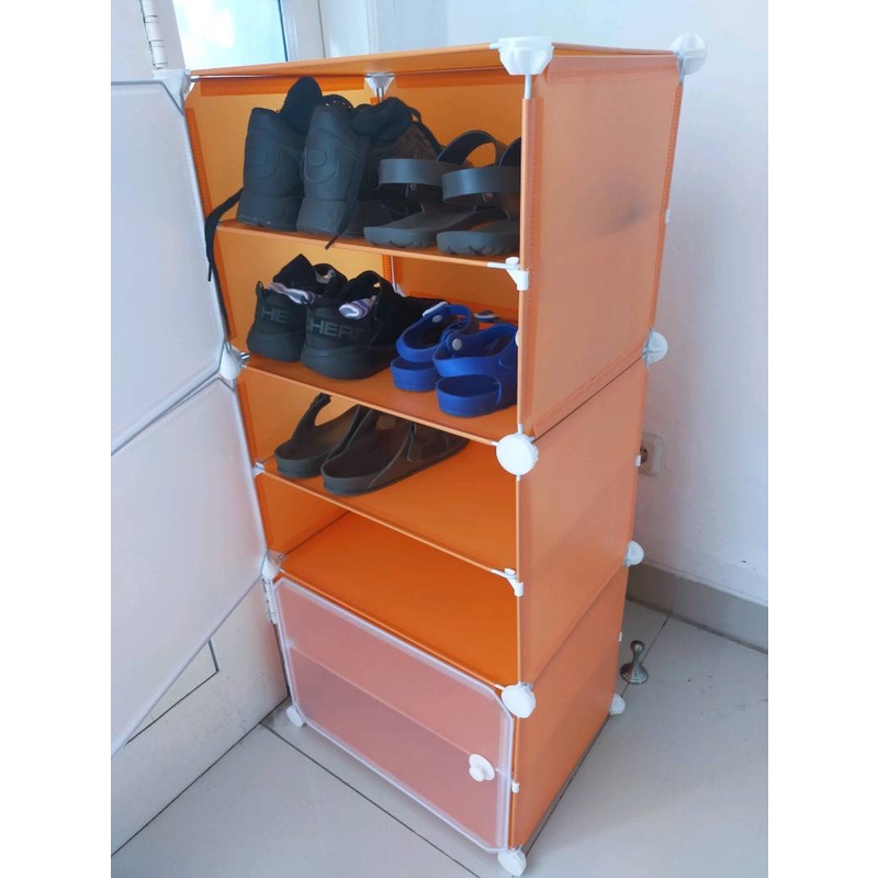 Rak Sepatu Anti Debu Tebal Shoe Rack Portable Serbaguna Kotak Sepatu Portable lemari Untuk ruang tamu dan kamar tidur Lemari Plastik Premium