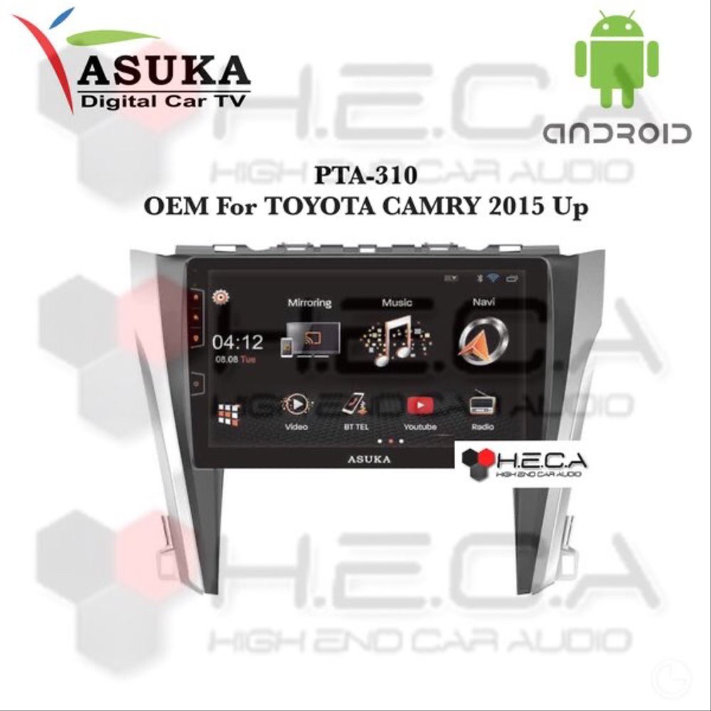 Asuka PTA-310 For TOYOTA CAMRY 2015 Up Head Unit OEM Double Din Tape Mobil PTA-310TV Android Frame