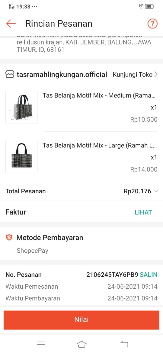 Tas Belanja Motif Mix - Medium (ramah Lingkungan, Daur Ulang, Reusable)