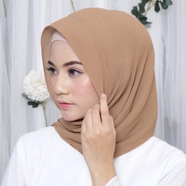 Hijab Pasmina plisket premium / Pashmina Plisket lidi / Pasmina pleated shawl / Pashmina plisket Tanpa Garis Tengah