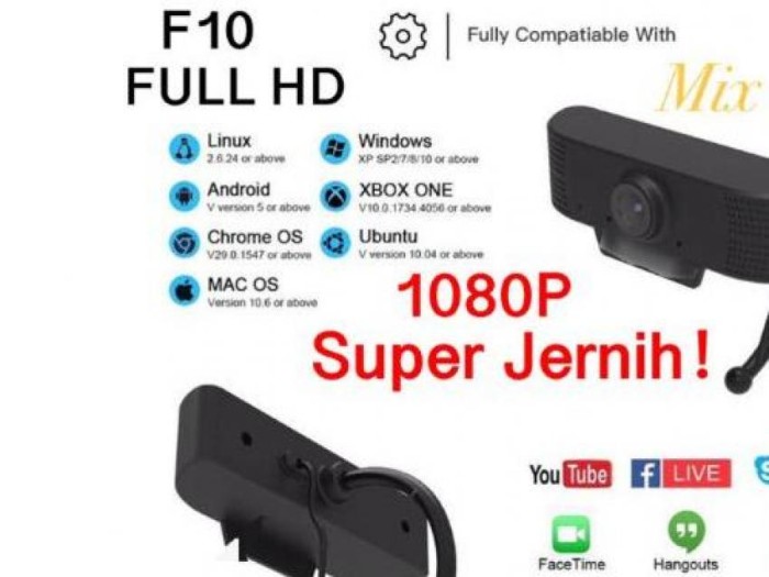 F10 Full Hd Webcam 1080P With Microphone Web cam 1080P FULL HD