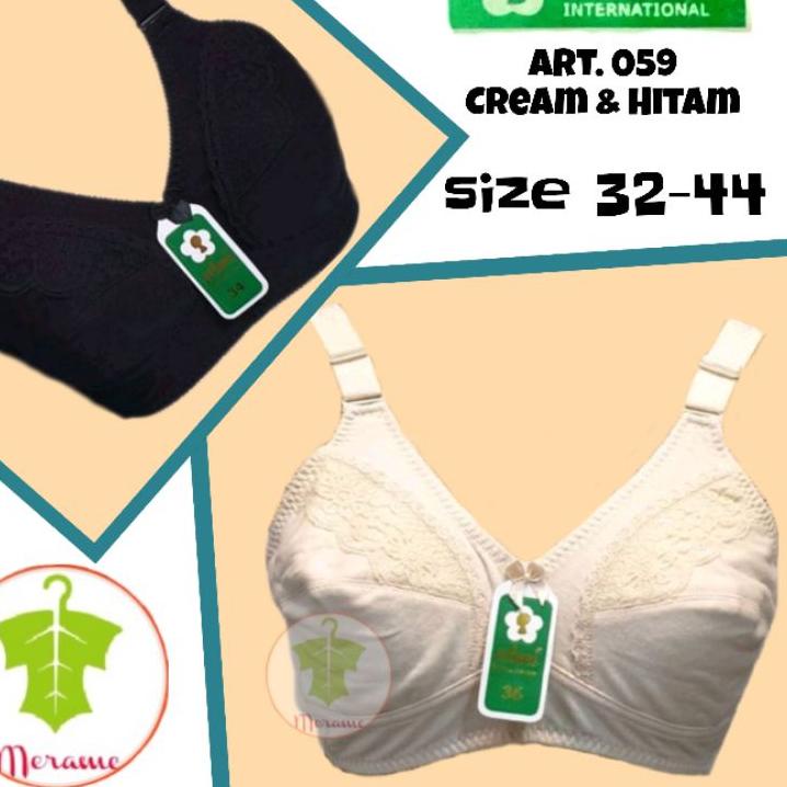 Terbagus.. 1pcs, PLUM 059 Coklat & Hitam, BRA BH, No 32-44