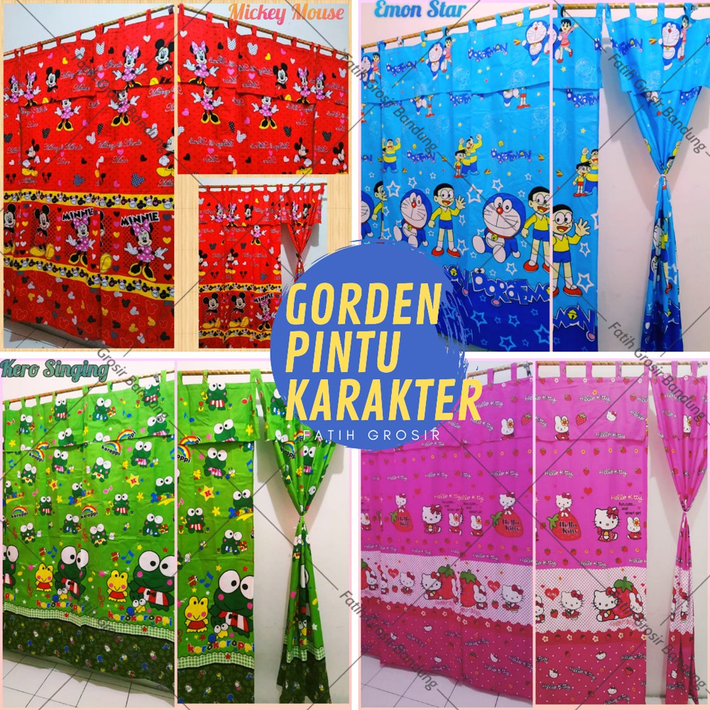 Gorden Pintu Hordeng Jendela Panjang Gordeng Kamar Tidur Murah Minimalis Karakter Poni