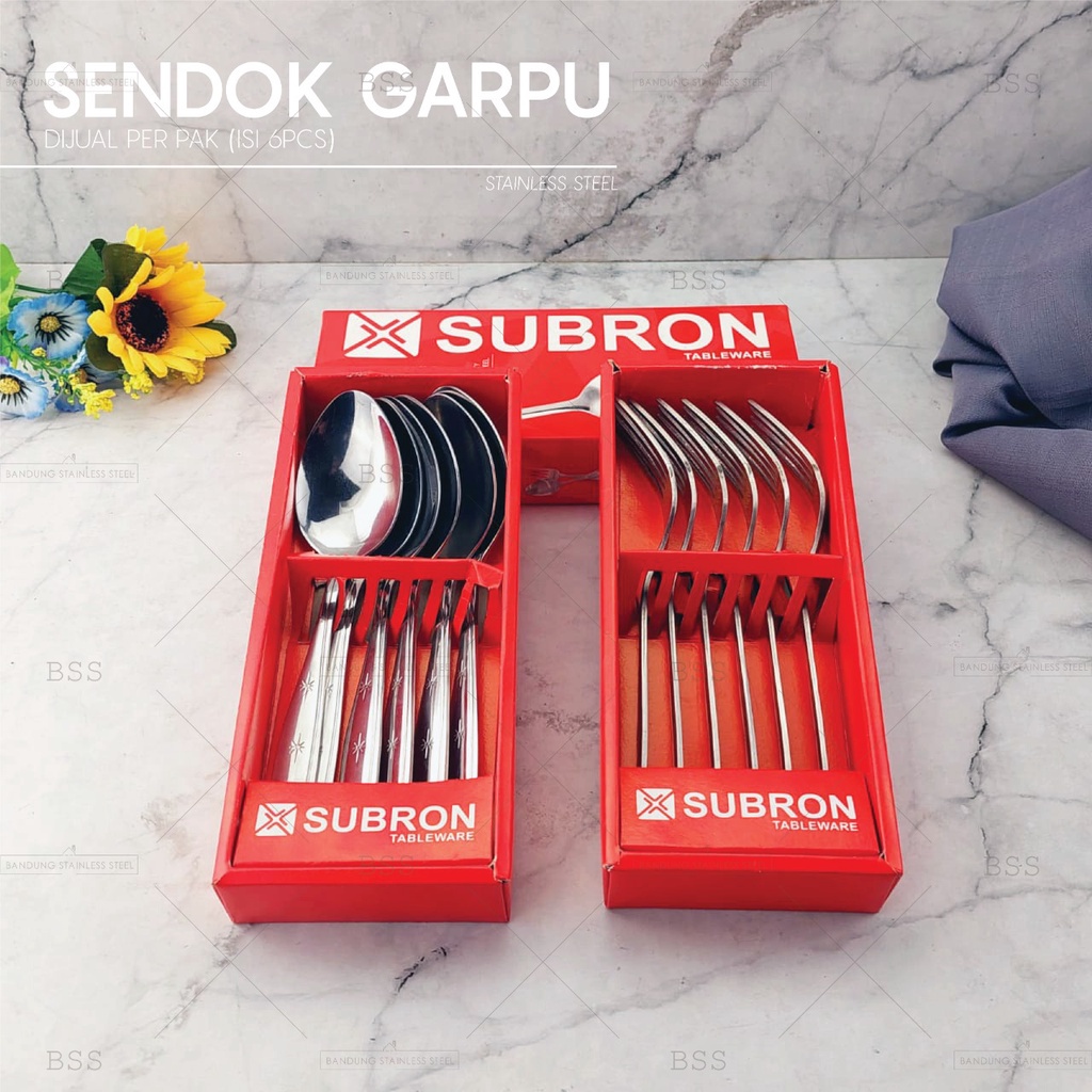 Sendok Garpu Makan 35 Gram 1 Box 6 pcs Stainless Steel Tebal Alat Makan Dapur