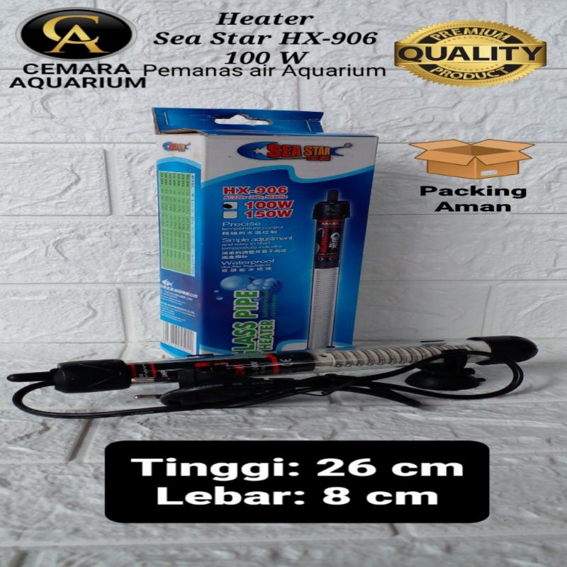 Heater aquarium/ heater sea star hx-906 100w/ pemanas air aquarium/ pemanas air kolam/ aquarium/ aqu