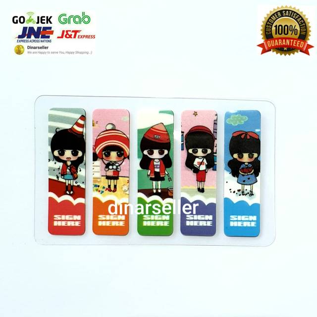 

STICKY NOTES PLASTIK / STICK MARKER / PEMBATAS BUKU / PENANDA HALAMAN MOTIF STRAWBERRY