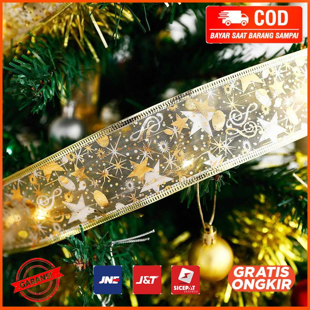 Lampu LED Dekorasi Pohon Natal Ribbon Christmas 5M AA560